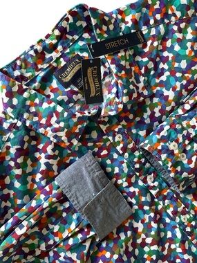 NWT Cremieux Premium Denim Colorful Dots Men's 3XT 3XLT Denim Flip Cuff